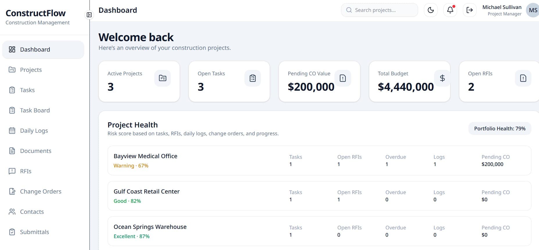 ConstructFlow project preview